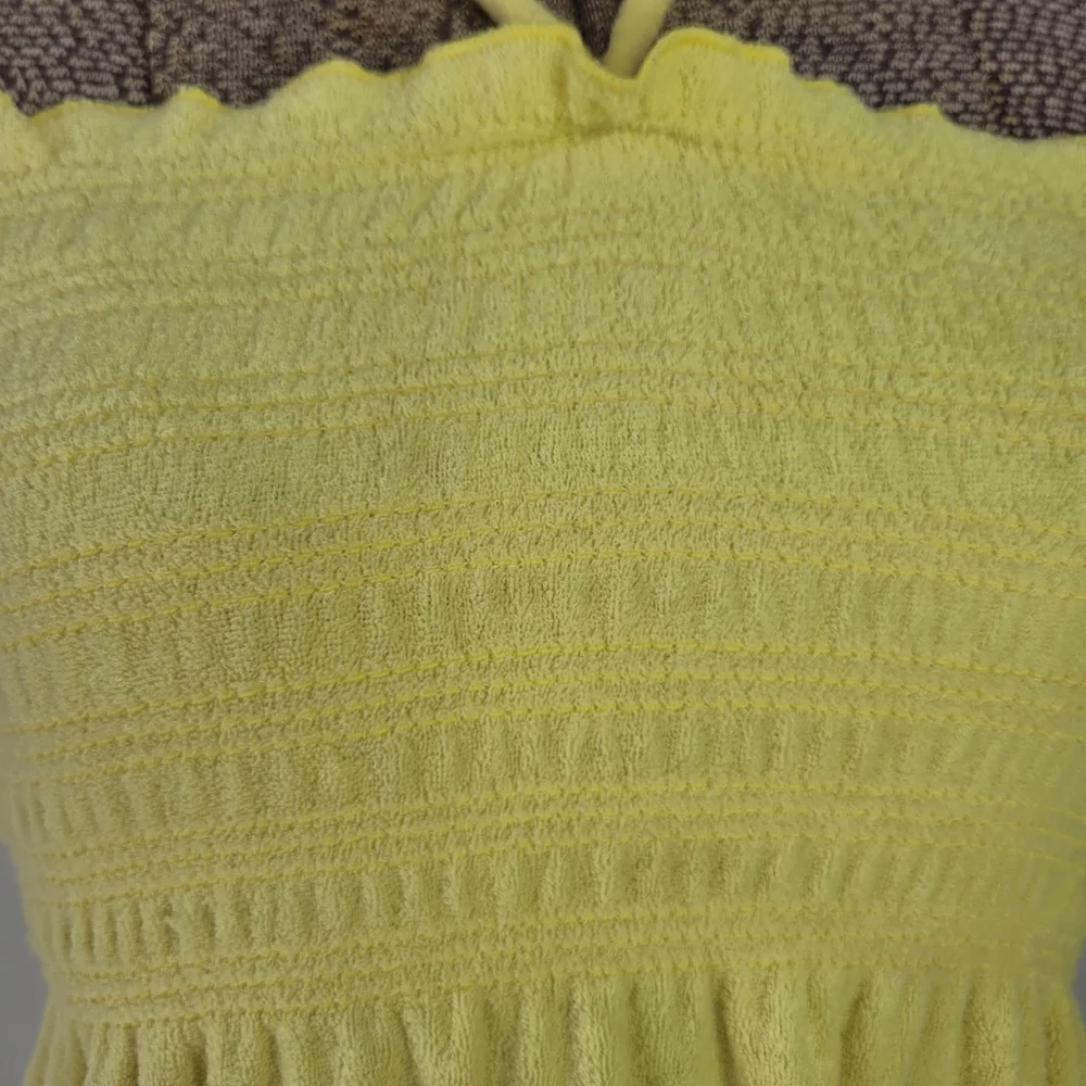 Jordan Taylor Beachwear yellow terrycloth swimsuit cover-up dress small - Picture 8 of 12